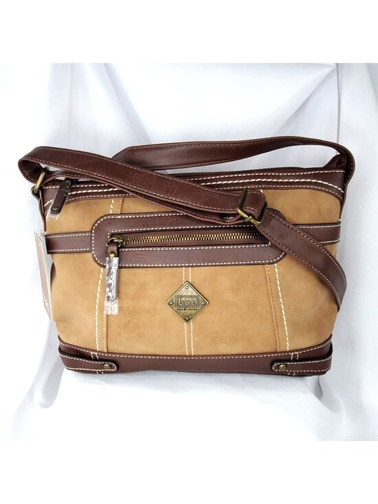 b.o.c. Handbags - B.O.C. Saddle Brown‎ & Chocolate Crossbody Bag With Adjustable Strap NWT